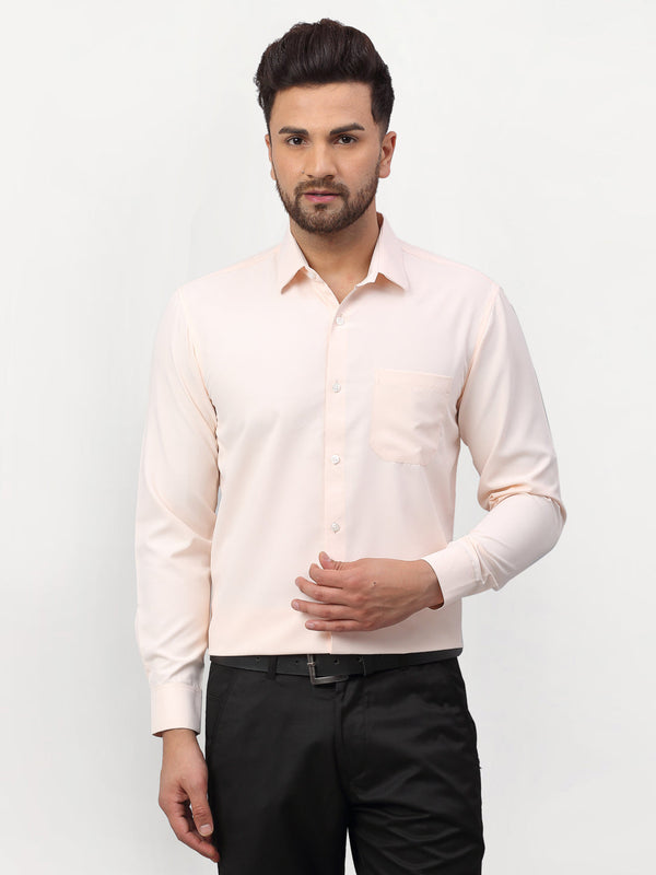 Jainish Peach Men's Solid Formal Shirts ( SF 777Peach ) - Distacart