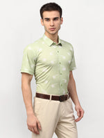 Thumbnail for Jainish Green Men's Printed Lycra Half Sleevess Formal Shirts ( SF 778Pista ) - Distacart