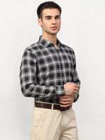 Thumbnail for Jainish Black Men's Checked Formal Shirts ( SF 779Black ) - Distacart