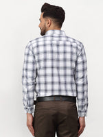 Thumbnail for Jainish White Men's Checked Formal Shirts ( SF 779White ) - Distacart