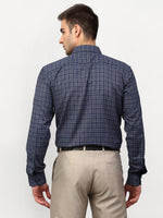 Thumbnail for Jainish Blue Men's Checked Formal Shirts ( SF 780Blue-Grey ) - Distacart