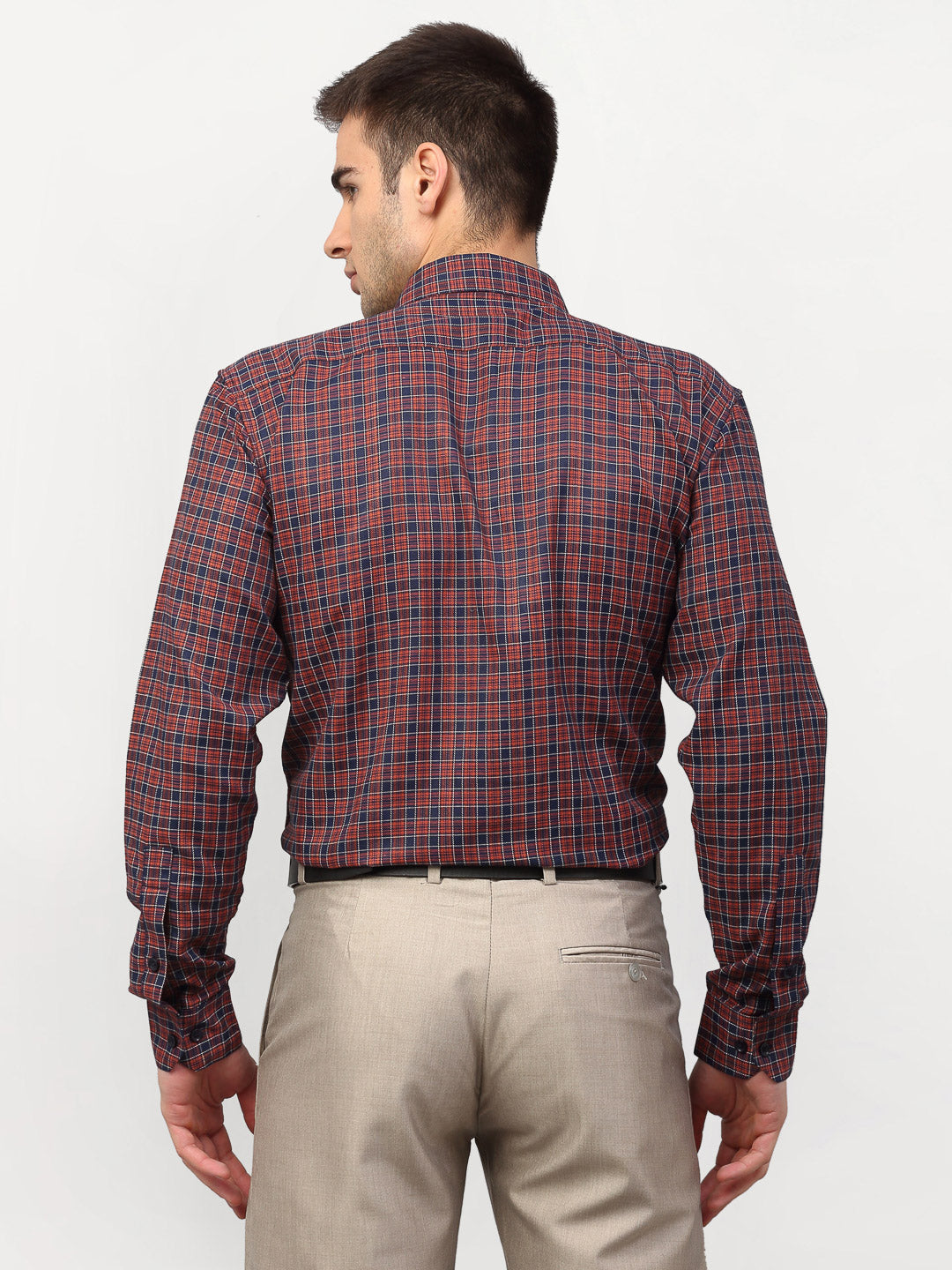 Jainish Maroon Men's Checked Formal Shirts ( SF 780Maroon ) - Distacart