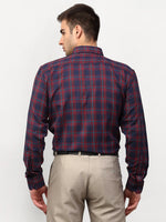 Thumbnail for Jainish Red Men's Checked Formal Shirts ( SF 781Red-Blue ) - Distacart