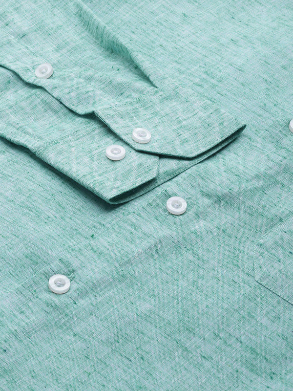 Jainish Green Men's Solid Cotton Formal Shirt ( SF 782Green ) - Distacart