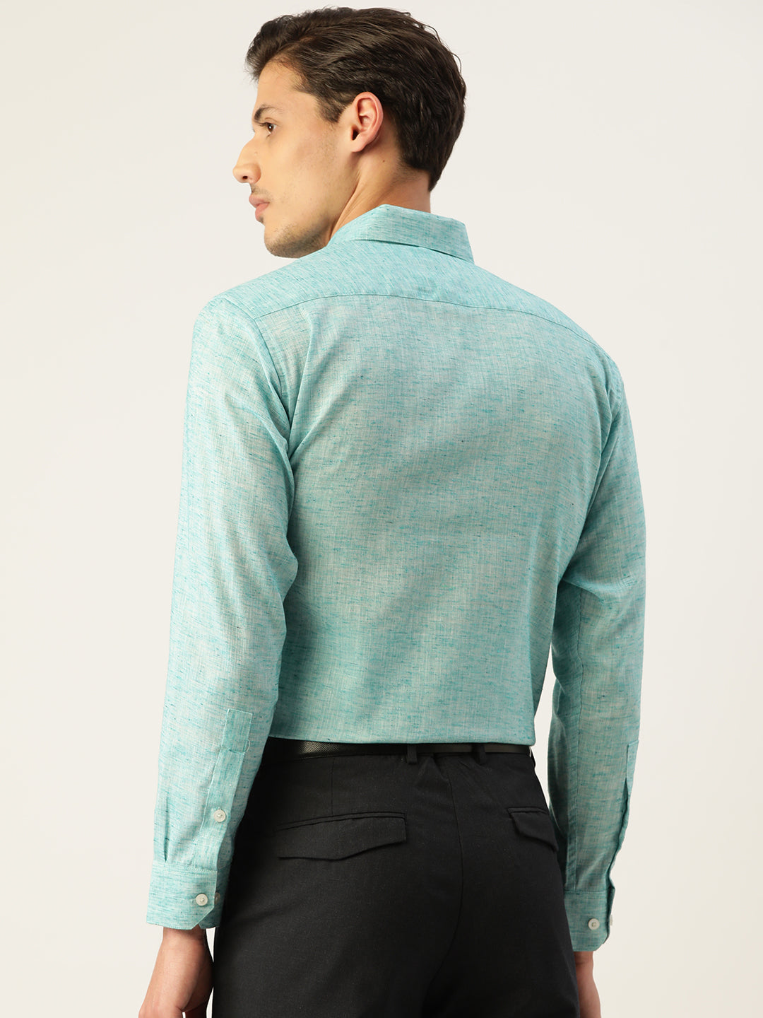 Jainish Green Men's Solid Cotton Formal Shirt ( SF 782Green ) - Distacart