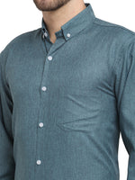 Thumbnail for Jainish Grey Melange Men's Button Down Collar Cotton Formal Shirt ( SF 785Dark-Grey ) - Distacart