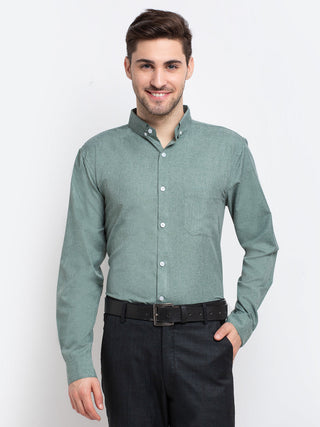 Jainish Green Men's Button Down Collar Cotton Formal Shirt ( SF 785Green ) - Distacart