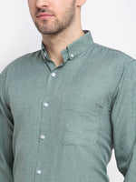 Thumbnail for Jainish Green Men's Button Down Collar Cotton Formal Shirt ( SF 785Green ) - Distacart