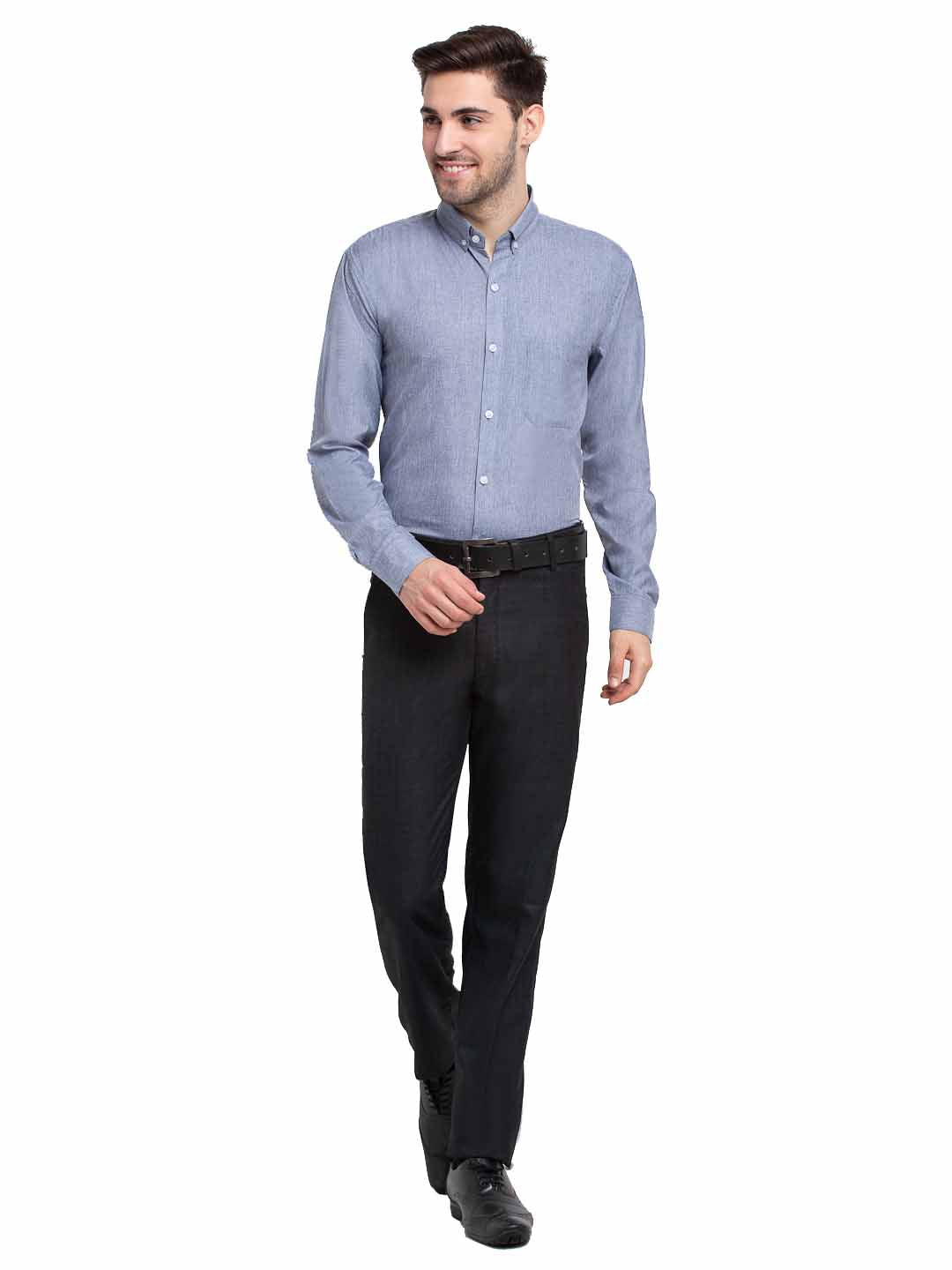 Jainish Grey Men's Button Down Collar Cotton Formal Shirt ( SF 785Grey ) - Distacart
