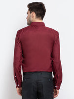 Thumbnail for Jainish Maroon Men's Button Down Collar Cotton Formal Shirt ( SF 785Maroon ) - Distacart