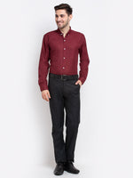 Thumbnail for Jainish Maroon Men's Button Down Collar Cotton Formal Shirt ( SF 785Maroon ) - Distacart