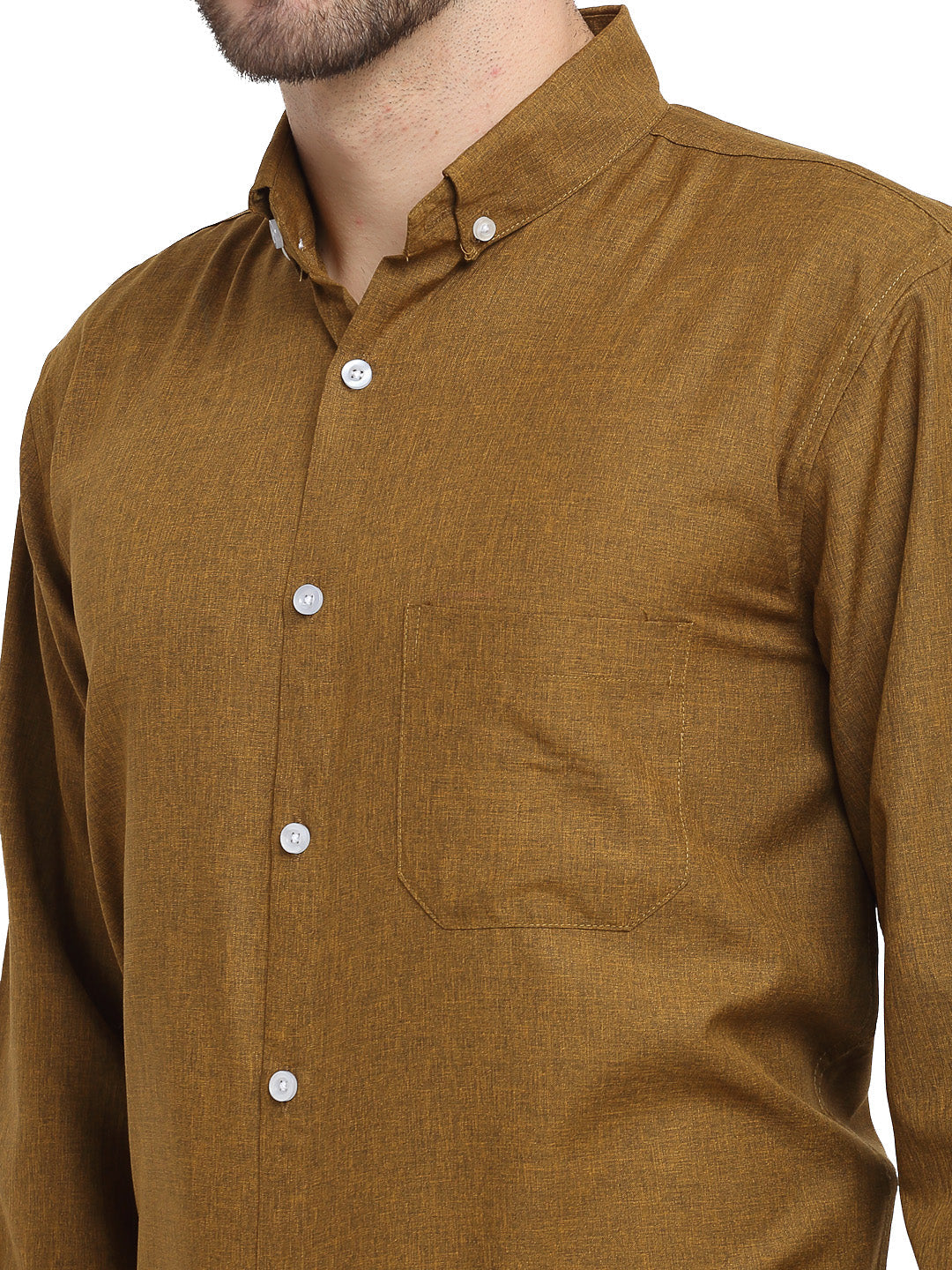 Jainish Olive Men's Button Down Collar Cotton Formal Shirt ( SF 785Olive ) - Distacart