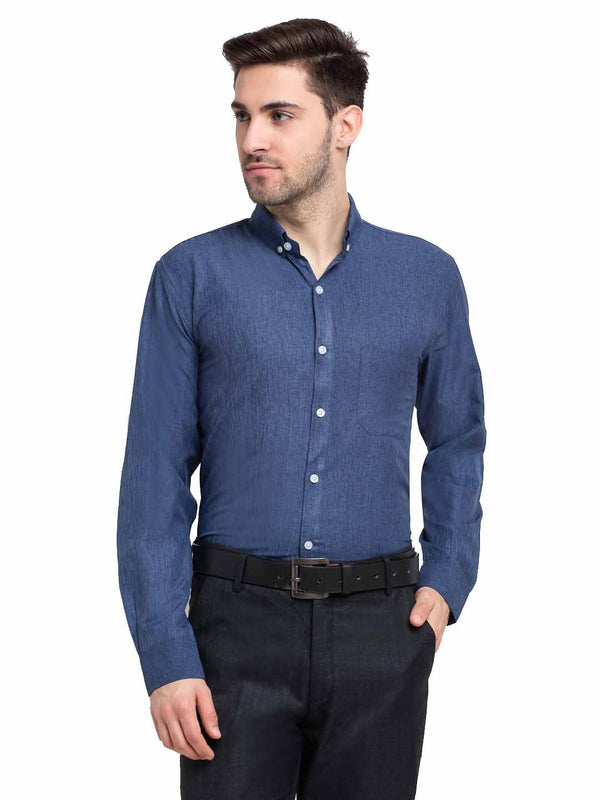 Jainish Teal Men's Button Down Collar Cotton Formal Shirt ( SF 785Teal ) - Distacart