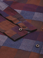 Thumbnail for Jainish Brown Men's Formal Cotton Checked Shirt ( SF 787Brown ) - Distacart