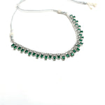 Thumbnail for Mominos Fashion Johar Kamal Silver-Plated American Diamond Green Choker Set - Distacart