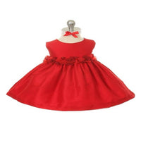 Thumbnail for Asmaani Baby Girl's Red Colour Satin A-Line Maxi Full Length Dress (AS-DRESS_22172) - Distacart