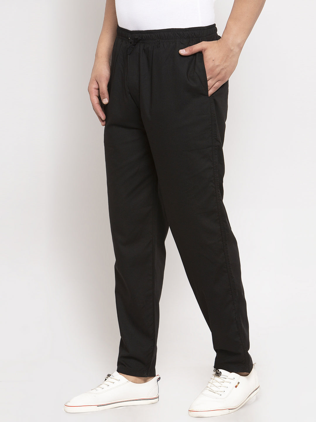 Jainish Men Black Solid Track Pants ( JOG 011Blackxxx ) - Distacart