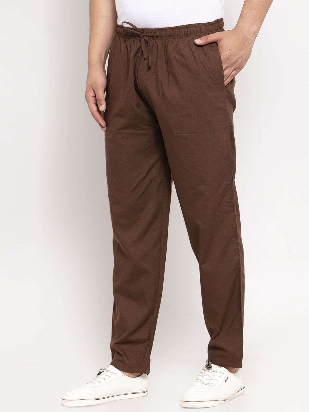 Jainish Men's Brown Solid Cotton Track Pants ( JOG 011Coffee ) - Distacart
