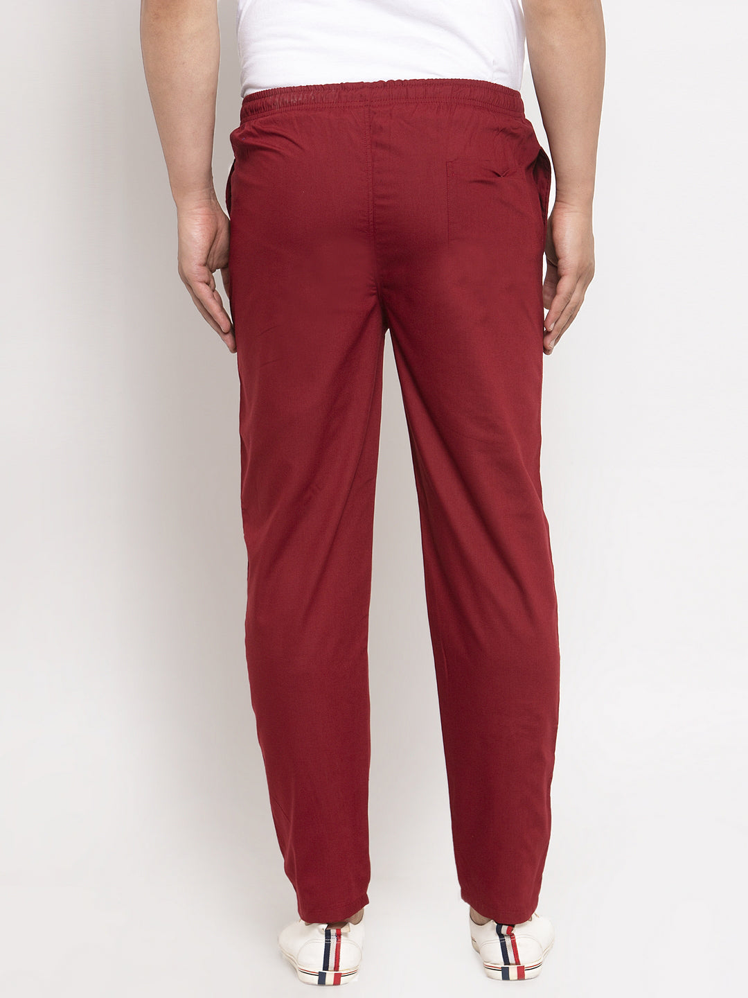 Jainish Men's Maroon Solid Cotton Track Pants ( JOG 011Maroon ) - Distacart