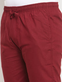 Thumbnail for Jainish Men's Maroon Solid Cotton Track Pants ( JOG 011Maroon ) - Distacart