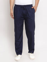 Thumbnail for Jainish Men's Navy Blue Solid Cotton Track Pants ( JOG 011Navy ) - Distacart