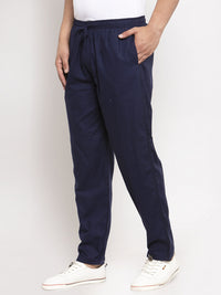 Thumbnail for Jainish Men's Navy Blue Solid Cotton Track Pants ( JOG 011Navy ) - Distacart