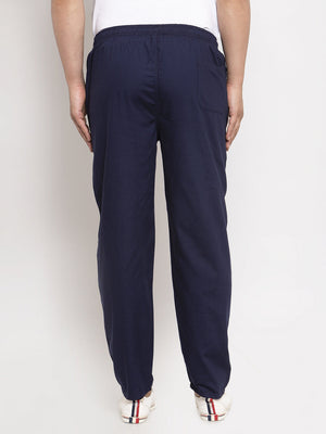 Jainish Men's Navy Blue Solid Cotton Track Pants ( JOG 011Navy ) - Distacart