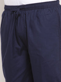 Thumbnail for Jainish Men's Navy Blue Solid Cotton Track Pants ( JOG 011Navy ) - Distacart