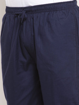 Jainish Men's Navy Blue Solid Cotton Track Pants ( JOG 011Navy ) - Distacart