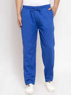 Jainish Men's Blue Solid Cotton Track Pants ( JOG 011Royal-Blue ) - Distacart