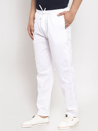 Thumbnail for Jainish Men's White Solid Cotton Track Pants ( JOG 011White ) - Distacart