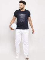 Thumbnail for Jainish Men's White Solid Cotton Track Pants ( JOG 011White ) - Distacart