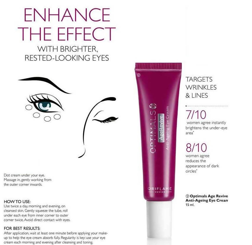 Oriflame Optimals Age Revive Anti-Ageing Eye Cream Enhance the effect