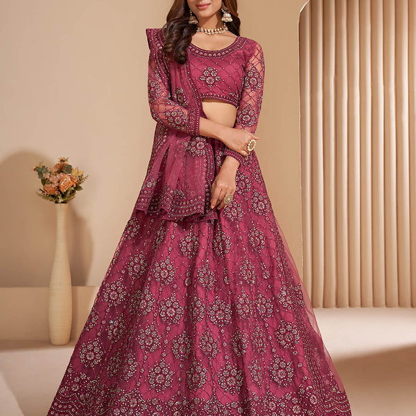 Myra Lilac Heavy Embroidered Designer Lehenga - Distacart