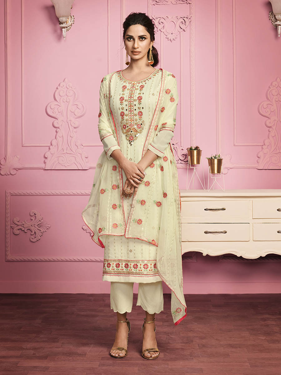 Myra Blush Pink Straight Cut Salwar Kameez - Distacart