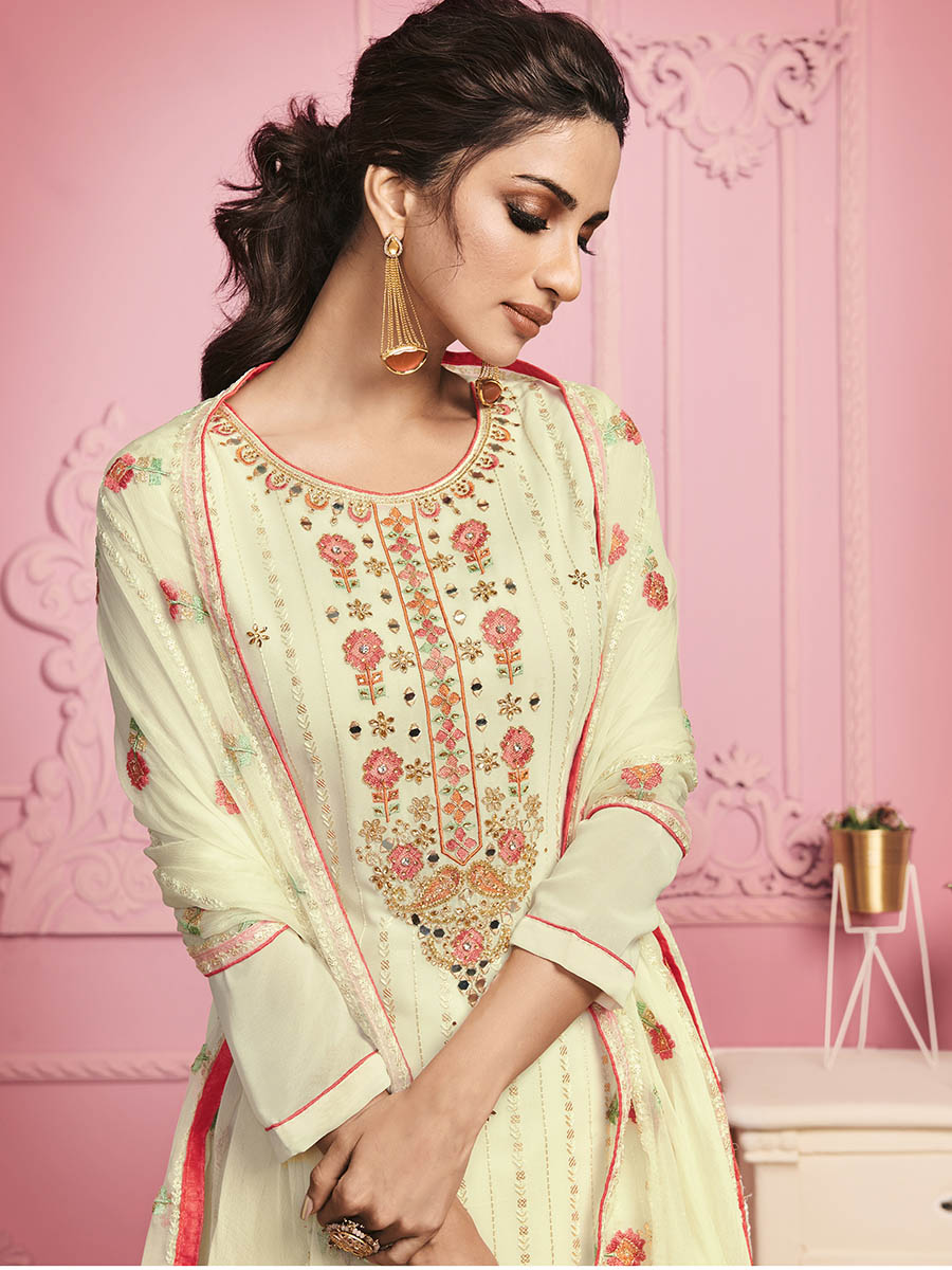 Myra Blush Pink Straight Cut Salwar Kameez - Distacart