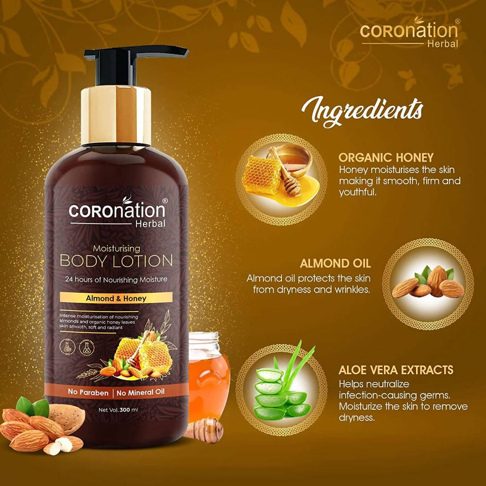 Coronation Herbal Almond & Honey Moisturising Body Lotion - Distacart