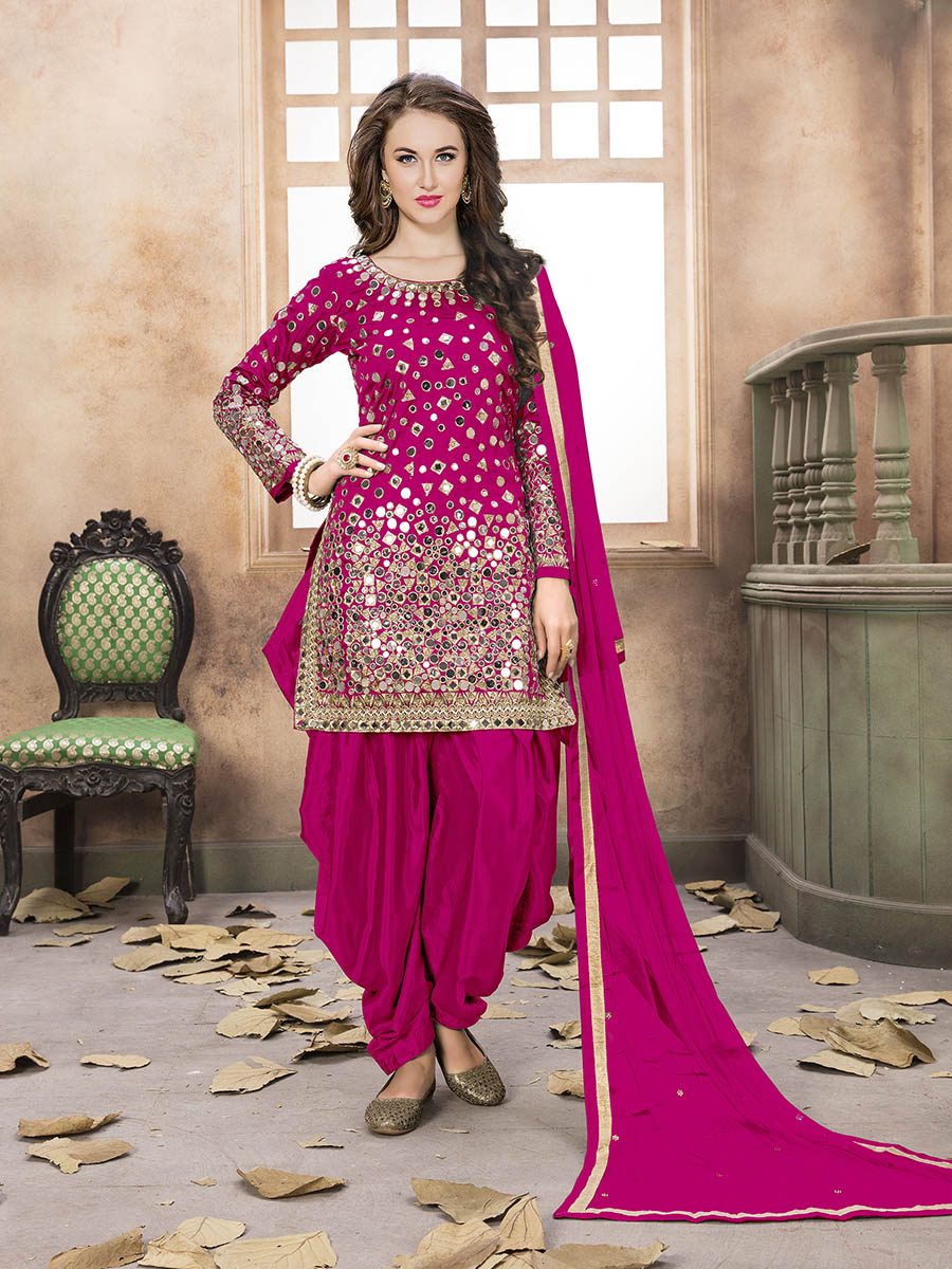 Myra Rani Tafeta Silk Patiyala Suit - Distacart