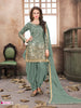 Myra Dusty Tafeta Silk Patiyala Suit - Distacart