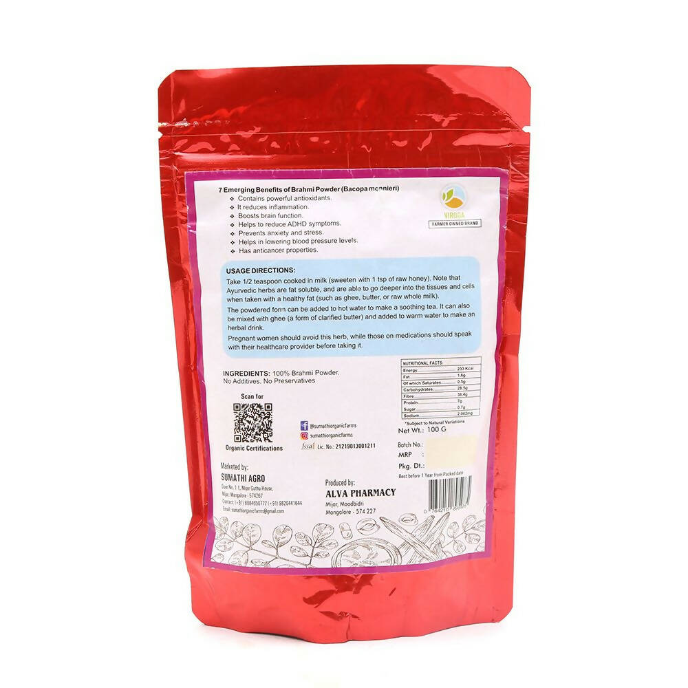 Viroga Organic Brahmi Powder - Distacart