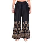 Thumbnail for PAVONINE Black Color Golden Printed Rayon Fabric Sharara For Women - Distacart