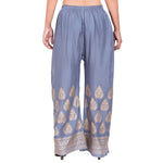 Thumbnail for PAVONINE Grey Color Golden Printed Rayon Fabric Sharara For Women - Distacart