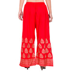 Thumbnail for PAVONINE Red Color Golden Printed Rayon Fabric Sharara For Women - Distacart