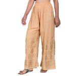 Thumbnail for PAVONINE Beige Color Golden Printed Rayon Fabric Sharara For Women - Distacart
