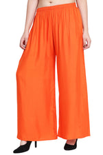 Thumbnail for PAVONINE Orange Color Rayon Fabric Half Flared Sharara For Women - Distacart