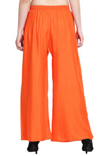 Thumbnail for PAVONINE Orange Color Rayon Fabric Half Flared Sharara For Women - Distacart