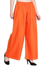 Thumbnail for PAVONINE Orange Color Rayon Fabric Half Flared Sharara For Women - Distacart
