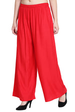 Thumbnail for PAVONINE Red Color Rayon Fabric Half Flared Sharara For Women - Distacart
