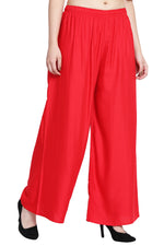 Thumbnail for PAVONINE Red Color Rayon Fabric Half Flared Sharara For Women - Distacart
