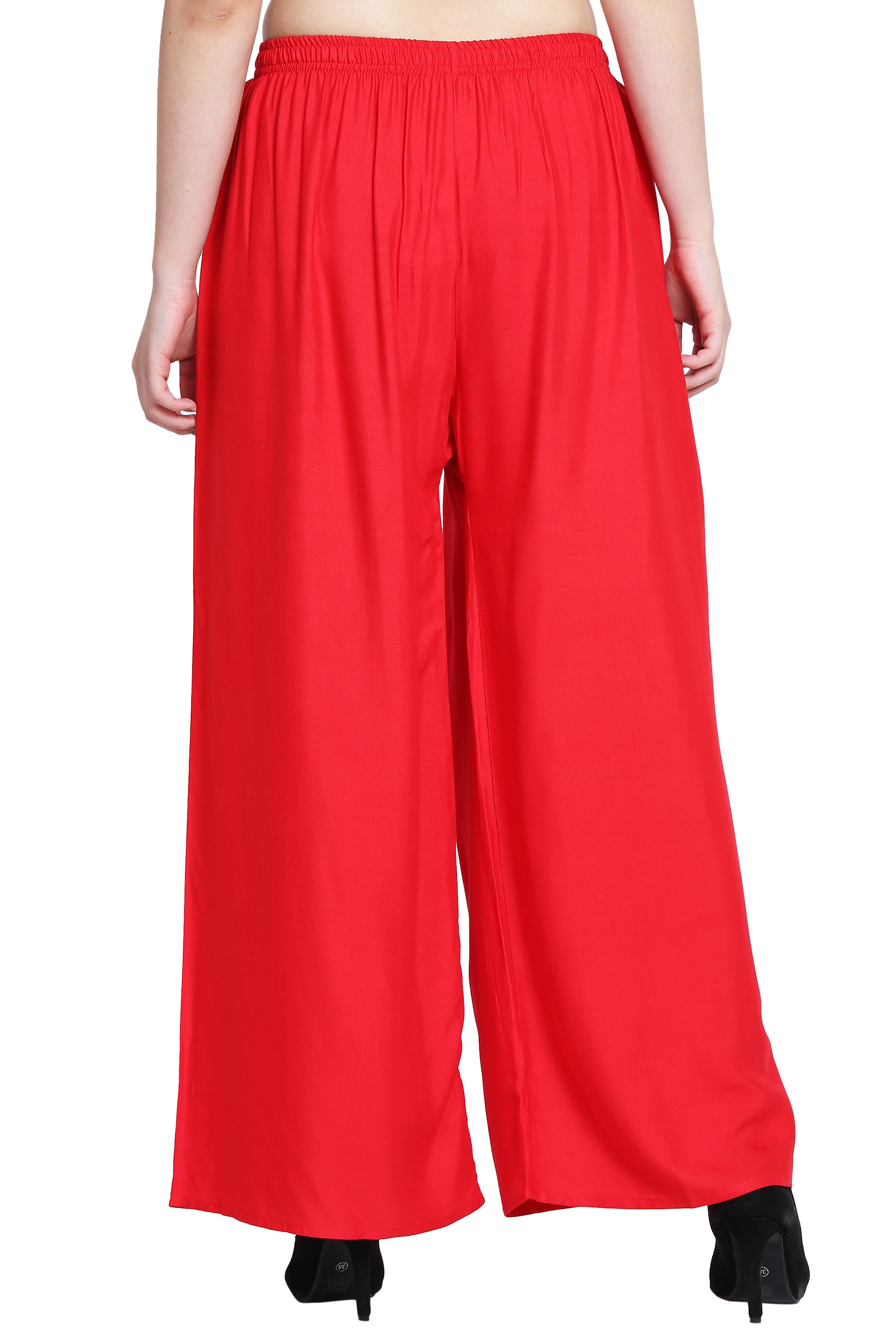 PAVONINE Red Color Rayon Fabric Half Flared Sharara For Women - Distacart